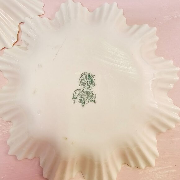Porcelain 2pc Set Leaf or China Star Plate, Candy Dish, Nut, Vintage, 1955-65 - Picture 7 of 8